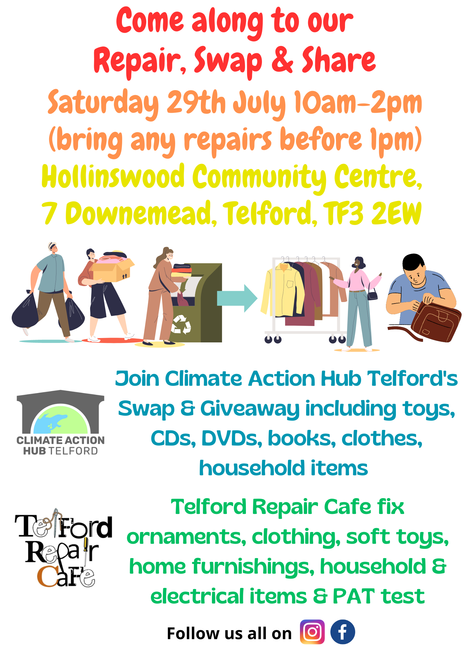 Repair, Swap & Share event Hollinswood 29.7.23